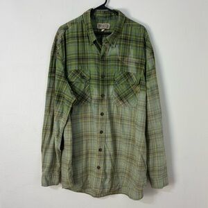 Thrashed Duluth Trading Co Mens 2XLT Flannel Plaid Long Sleeve Button Up Shirt‎